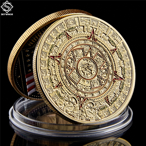 Коллекционные монеты из золота, календарь майя, искусство, пророчодеяние, культура 1,57 