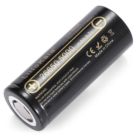 HK LiitoKala Lii-50A 26650 5000mAh батарея 3,7 V литий-ионная аккумуляторная батарея для высокой разрядки светодиодный светильник фонарь светильник ► Фото 1/6