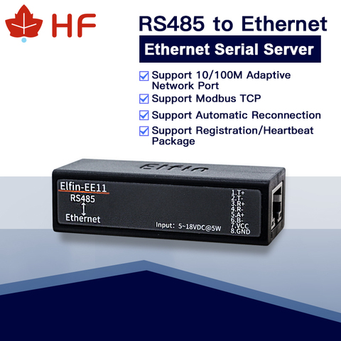 HF EE11 MINI RS485 последовательный сервер для Ethernet ModbusTCP последовательный к Ethernet RJ45 преобразователь со встроенным веб-последовательным сервером DTU ► Фото 1/6
