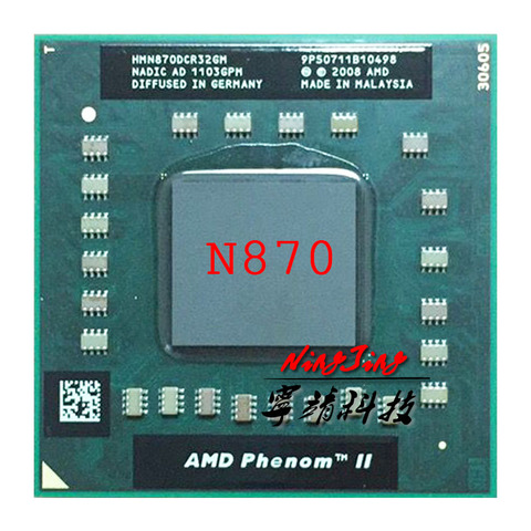 Трехъядерный процессор AMD Phenom II, мобильный процессор N870 2,3 ГГц, трехъядерный процессор с тремя резьбами, HMN870DCR32GM разъем S1 ► Фото 1/1