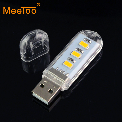 MeeToo Mini USB Светодиодная лампа для книг SMD 1,5 Вт 3 светодиода 5730 лампа для кемпинга ночник для чтения ночного света ПК ноутбуки ноутбук ► Фото 1/1