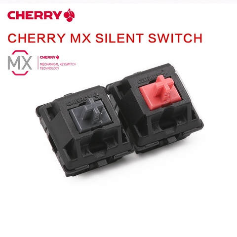 Оригинальный бесшумный переключатель CHERRY MX, красный, черный, 3-контактный бесшумный механический переключатель ► Фото 1/1