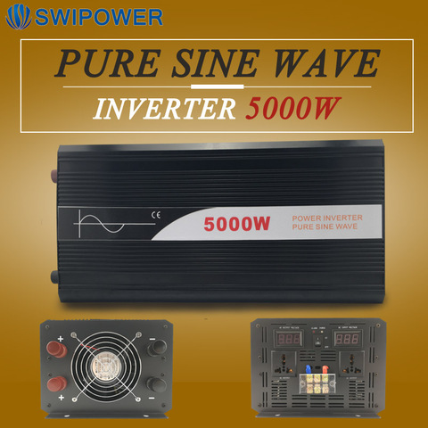 Инвертор 12 В/24 В/48 В постоянного тока в переменный ток 110 В/120 В/220 В/230 В 5000 Вт Чистая Синусоидальная волна для домашнего использования по низкой цене ► Фото 1/1
