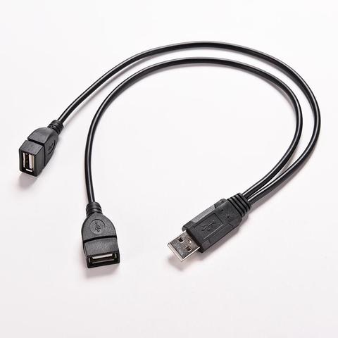 Удлинительный кабель USB 2,0, 1 гнездо к 2 двойным USB-разъемам, адаптер питания y-разветвитель, usb-кабель для зарядки, шнур питания ► Фото 1/6