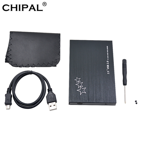 CHIPAL HDD чехол тонкий портативный 2,5 HDD корпус USB 2,0 внешний жесткий диск чехол Sata к USB жесткие диски с USB кабелем ► Фото 1/6