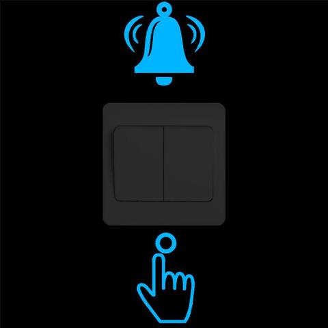 Кольцо колокольчик виниловый стикер для переключателя светится в темноте Забавный мультяшный колокольчик настенный знак-Наклейка на двер... ► Фото 1/6