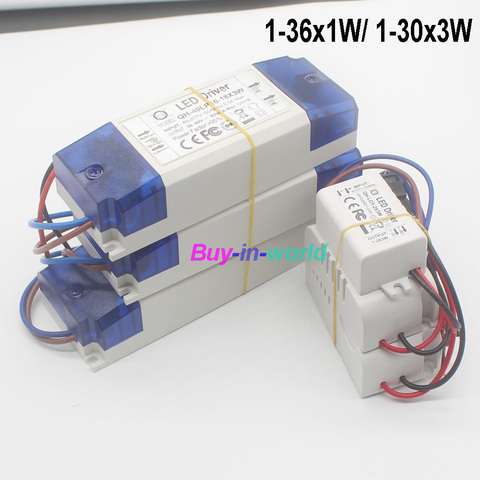 AC 85-265V 1-2x3w 2-4x3w 6-10x3w 10-18x3w 18-30x3w 1-36x1W 300- 650mA Светодиодный драйвер Трансформатор для потолочного светильника ► Фото 1/6