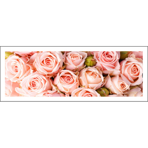 Полная алмазная живопись, 128x48 см, розовая роза, узор, декоративная живопись, мозаика ручной работы со стразами, цветы, алмазная вышивка своим... ► Фото 1/6