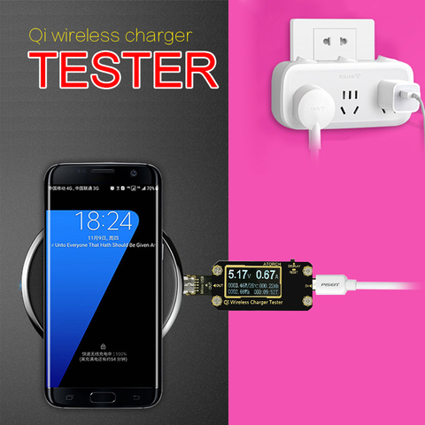QI Беспроводное зарядное устройство Micro USB тестер напряжения Амперметр SAMSUNG S8 S6 Edge S6edge Plus S7 S7Edge Note5 iphone 8/8 plus/Iphone X ► Фото 1/6