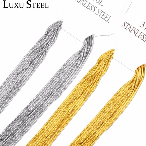 : LUXUSTEEL 10 шт./лот из нержавеющей стали, змеевидные Цепочки Золото/сталь Цвет Ожерелья Подвески с застёжкой 