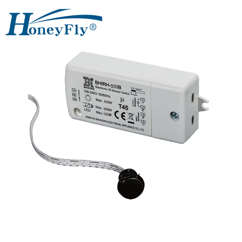 Инфракрасный сенсорный выключатель HoneyFly, 500 Вт, 100-240 В (макс. 100 Вт для светодиодов), инфракрасный светильник, ии переключатель, датчик движени... ► Фото 1/6