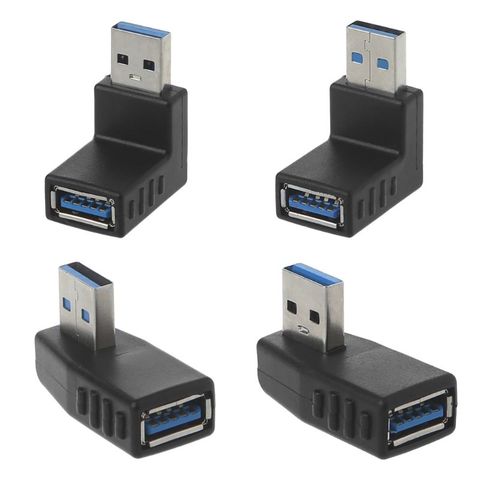 90 градусов левый правый угловой разъем USB 3,0 A штекер-гнездо адаптер для ноутбука ПК #221 ► Фото 1/6