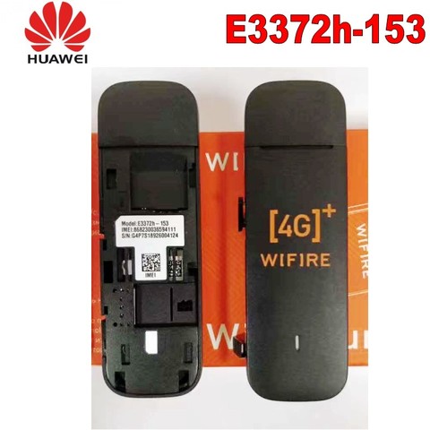 Разблокированный Huawei E3372 E3372s-153 4G LTE Cat4 USB Стик модем широкополосная точка доступа плюс 2 шт 5dbi CRC9 антенна ► Фото 1/3