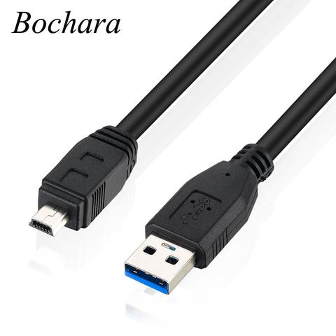 Кабель передачи данных Bochara USB 3,0 Type A папа-мини 10 Pin Тип B папа с двойным экранированием (фольга + Плетеный), Суперскоростной, 1 м ► Фото 1/6