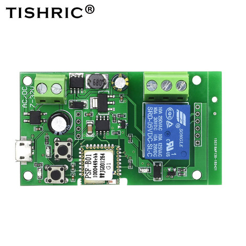 Смарт-реле eWelink с Wi-Fi, модуль с таймером, 5 В/12 В/24 В/32 В постоянного тока, беспроводной пульт дистанционного управления, ввод/автоблокировка, ... ► Фото 1/6