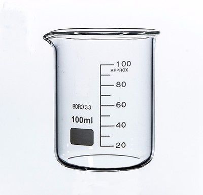 100 мл низкоформный Beaker из борсиликатного стекла для сухой лаборатории, прозрачный Beaker, утолщенный с носиком ► Фото 1/1