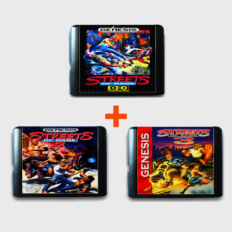 Игровой картридж Streets Of Rage 1, 2, 3, 16 бит, Sega MD, для Mega Drive, для Genesis ► Фото 1/1