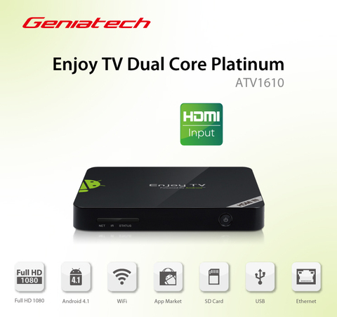 HDMI в Geniatech Наслаждайтесь ТВ двухъядерным MyGica ATV1610 с HDMI в Android TV Box Google android TV XBMC ► Фото 1/1