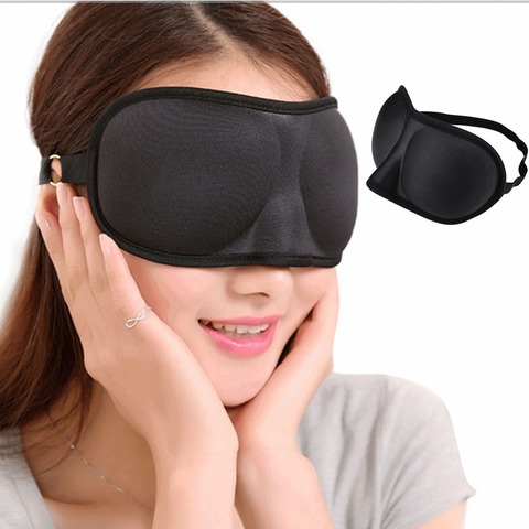 1 шт., Черная 3D маска для сна, натуральная маска для сна, тени для глаз, накладки для глаз, женские и мужские мягкие портативные повязки на глаза #268821 ► Фото 1/6