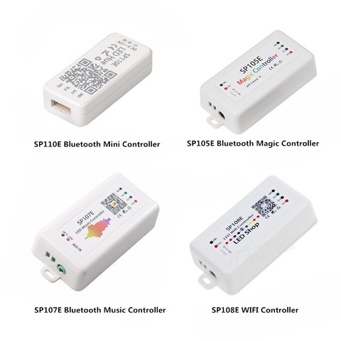 DC5-24V SP110E SP105E SP107E Bluetooth музыкальный контроллер SP108E WIFI контроллер для WS2811 WS2812B SK6812 APA102 WS2801 Светодиодная лента ► Фото 1/1