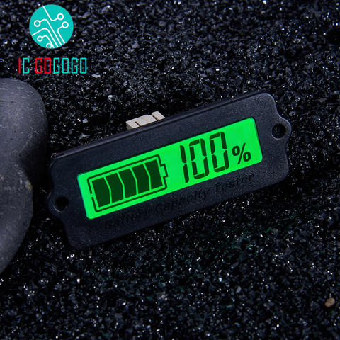 Светодиодный индикатор емкости свинцово-кислотного аккумулятора LY6W, зеленый, 12 В, 24 В, 36 В, 48 В, ЖК-цифровой дисплей, LiPo lifePo4, оставшийся монитор мощности ► Фото 1/6