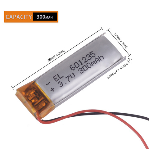 3,7 V 300mAh аккумуляторная батарея 601235 литий-полимерные ионные аккумуляторы для DIY Mp3 GPS PSP bluetooth наушники гарнитура ► Фото 1/4