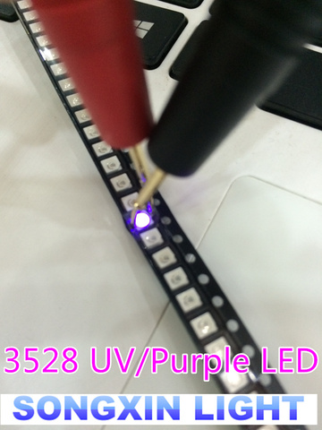 SMD led diode XIASONGXIN светильник 100pcs 3528/1210 purple/uv smd/plcc-2, высокое качество, ультраяркие светоизлучающие диоды ► Фото 1/2
