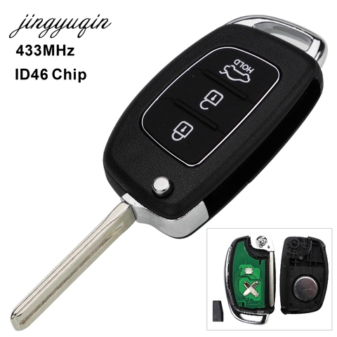 Дистанционный ключ с 3 кнопками, 433 МГц, чип ID46 для Hyundai, новый IX35 IX25 IX45 Elantra Santa Fe Sonata TOY40/HY20/HY14, брелок управления ► Фото 1/5
