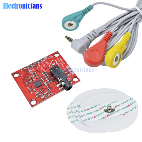 1 Набор Diy Kit AD8232 Ecg модуль измерение показателей ЭКГ Пульс сердце ЭКГ модуль датчика мониторинга AD8232 монитор Комплект для Arduino ► Фото 1/6