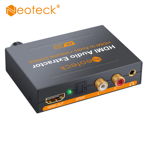 Neoteck HDMI аудио экстрактор преобразователь 2160P 4K x 2K HDMI к HDMI оптический Toslink RCA L/R адаптер 5.1ch/2.0ch/ Pass Аудио режим ► Фото 1/6