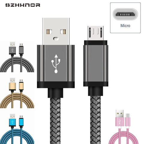 0,2 M 2M металлические микро кабели для зарядного устройства usb для Xiaomi redmi Note 5 Plus 4x Note5 5A 6A S2 redmi 6 Pro Microusb Быстрая зарядка ► Фото 1/6