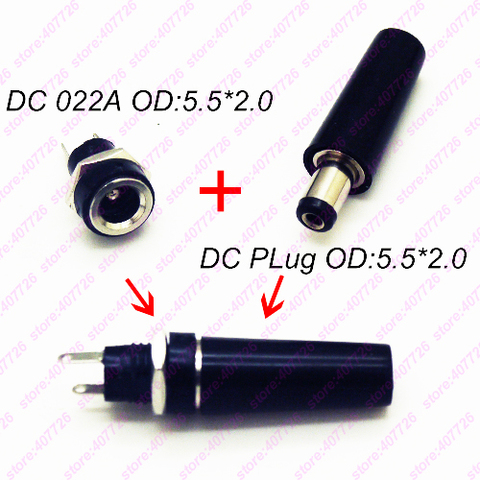 10 шт., контакт разъема питания постоянного тока 2,1 Х5, 5 мм, гнездовой разъем + штекер-переходник для штекера, разъем-адаптер ► Фото 1/3