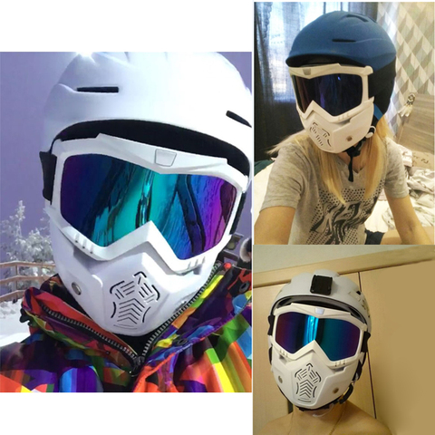 Лыжные очки Reedocks, модульная маска, съемный фильтр для рта, для мужчин и женщин, для катания на лыжах, снегоходе, сноуборде, зимние лыжные очки ► Фото 1/6