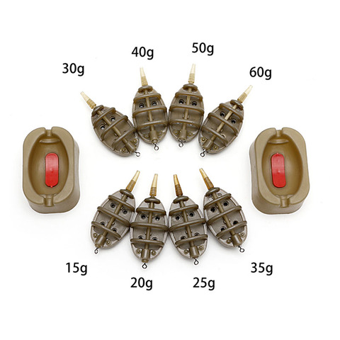 Фидер для ловли карпа, 1 комплект, 4 фидера, 15/20/25/35 г, 30/40/50/60 г, аксессуары для рыболовных снастей ► Фото 1/6