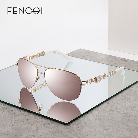 Женские солнцезащитные очки FENCHI, цвет розовый, белый, UV 400 ► Фото 1/6