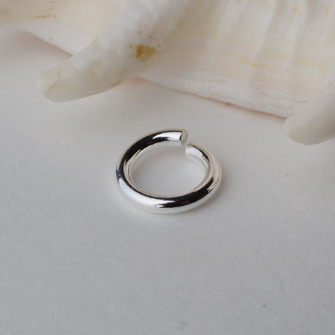 Твердое 925 пробы Серебряное Открытое кольцо прыжка, DIY компоненты. Продается 1 шт. ► Фото 1/4