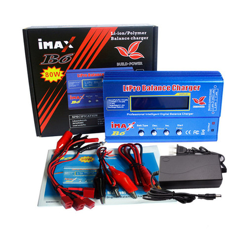 Imax B6 12v зарядное устройство, 80W Lipro балансирующее зарядное устройство NiMh Li-Ion Ni-Cd цифровое RC зарядное устройство 12v 6A адаптер питания EU/US зарядн... ► Фото 1/6