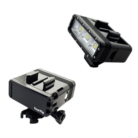 Светодиодная лампа для дайвинга с двумя аккумуляторами, подводный свет для Gopro Hero8, 7, 6, 5, 4, 3, Xiaomi yi 4K, аксессуары Insta360 ► Фото 1/6