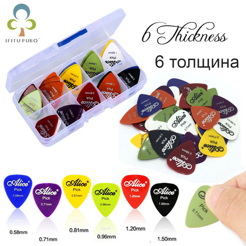 50 шт./компл. электрогитара, акустическая музыка, медиатор s Plectrum 0,58/0,71/0,81/0,96/1,20/1,50 мм, гитарные аксессуары GYH ► Фото 1/6