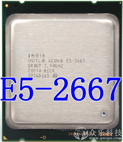 Процессор Intel Xeon E5 2667 2,9 ГГц 6-ядерный 15M 8GT/s E5-2667 LGA2011 130 Вт серверный процессор SR0KP CPU ► Фото 1/1