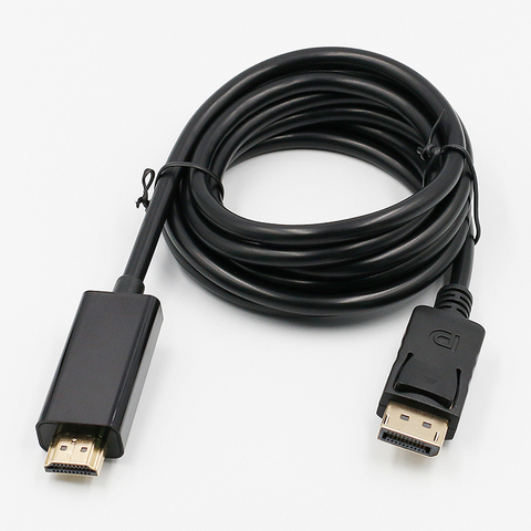 Новинка 1,8 м порт дисплея вилка DP-HDMI вилка Кабель-адаптер конвертер для ПК ноутбука HD проектора ► Фото 1/3