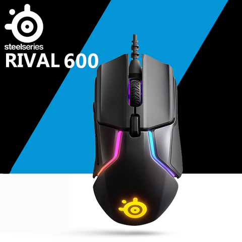 Проводная игровая мышь SteelSeries Rival 600, RGB, макропрограммирование, двойной датчик, противоскользящая, свободная Масса мыши ► Фото 1/5