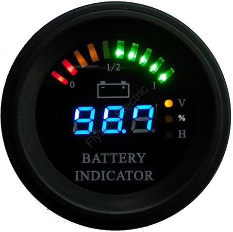 Круглый светодиодный индикатор заряда батарей 12-100 V ► Фото 1/2