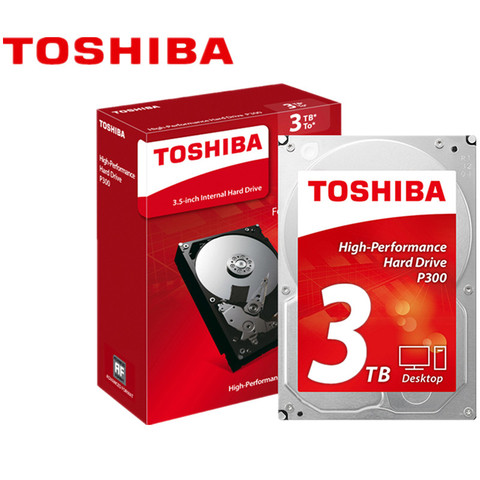 Внутренний жесткий диск Toshiba на 3 ТБ для настольного компьютера, P300, 3,5 дюйма, 7200 об/мин, 64 м, HDWD130AZSTA, SATA3 ► Фото 1/5