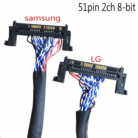 Универсальный 8-битный кабель LVDS 51pin 2ch для панели samsung lg, длина 45 см ► Фото 1/1
