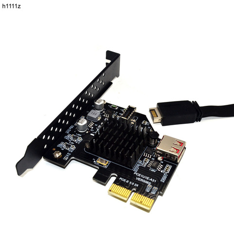 H1111Z добавить на карты PCI Express 3,0 USB 3,1 PCI-E карта PCIE USB адаптер Райзер TYPE-E USB3.1 Gen2 10 Гбит/с + USB2.0 карта расширения ► Фото 1/6