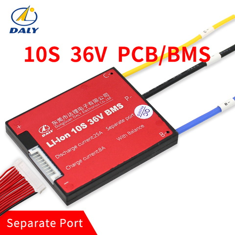 Daly Защита аккумулятора BMS PCB плата 10 серии 36 В 20A непрерывный 50A пик для литий-ионных литий-полимерных батарей с функцией балансировки ► Фото 1/6