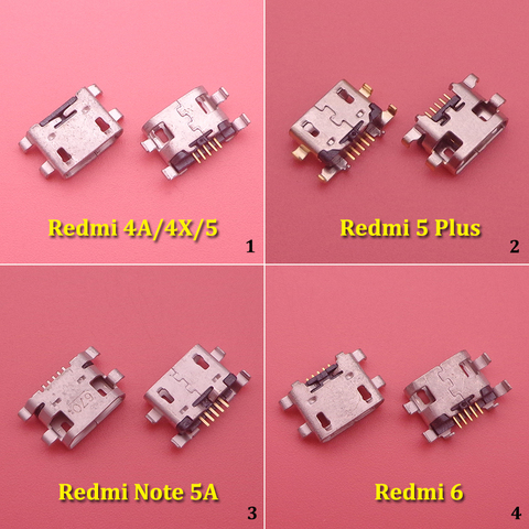 Разъем Micro USB 5Pin, гнездо USB для зарядки Xiaomi Redmi 4A 4X 5 plus 5 plus 6 Note 5A, 10 шт. ► Фото 1/1