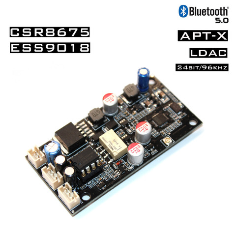 APTX HD CSR8675 беспроводной адаптер Bluetooth 5,0 плата приемника ES9018 I2S DAC аудио декодер плата 24Bit/96Khz LDAC с антенной ► Фото 1/6
