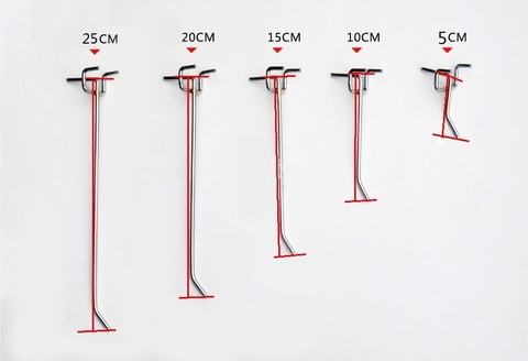 Металлические хромированные крючки для стеллажа, длина 50/100/150/200 мм ► Фото 1/6